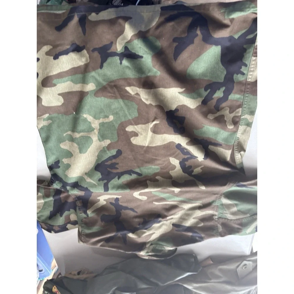 Vintage U.S. NAVY Combat Woodland Camouflage Field Hot Weather Coat‎ Medium Reg